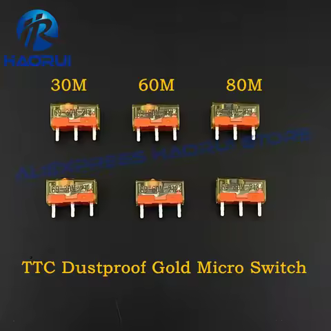 2Pcs TTC Dustproof Gold Switch 30M 60M 80 Million Clicks Lifetime 3pin gold alloy contact Computer m