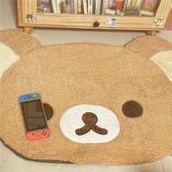 【In Stock】Cute Cartoon Rilakkuma Carpet Rilakkuma Floor Mat Bedroom Soft Huhu Floor Mat Home Carpet 