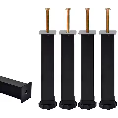 A68P-4 Piece Metal Furniture Support Legs Adjustable Height 20 To 22Cm Heavy Duty Bed Center Frame S