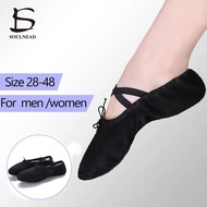 【Exclusive】 Ballet Dance Shoes Women Large Size 28-48 Canvas /children Ballet Flats Slippers For Girl Boys Men Gym Dance Shoes