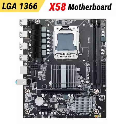 X58 PC Motherboard DDR3 Memory LGA 1366 Desktop Motherboard Dual Channel Motherboard Kit Support E56