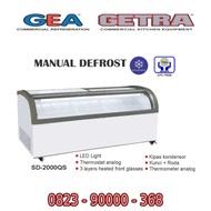 sd-2000qs sliding curve glass freezer / box pendingin / lemari es box