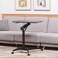 IVUDA Portable Overbed/Chair Table, Standing Desk with 4 Rolling Castors, Mobile Laptop Desk PC Stand, Over-bed Table, Height Adjustable Standing Desk, for Living Room, Bedroom, Medical