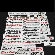 Letter emblem sticker for Porsche Macan Cayenne Cayman RS Panamera Carrera Boxster GTS 911 718 4 S T