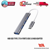 Hub USB Type C to 4 Ports USB 3.0 Hub Adapter Slim Data USB Hub Compatible for MacBook MacBook Pro a