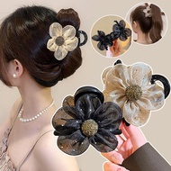 Women Mesh Sun Flowers Grab Clip Hair Clip Ponytail Hairpin Hair Hair Claw Girls Accessories I3t8
