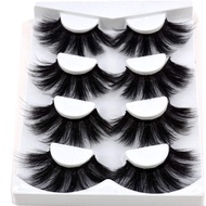 HBZGTLAD NEW 4 Pairs 3D Mink Hair False Eyelashes Criss-cross Wispy Cross Fluffy length 25mm Lashes 