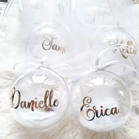 Personalized Christmas Ball Ornaments with Name Christmas Gifts Bauble Party Decor Monogram Ornament
