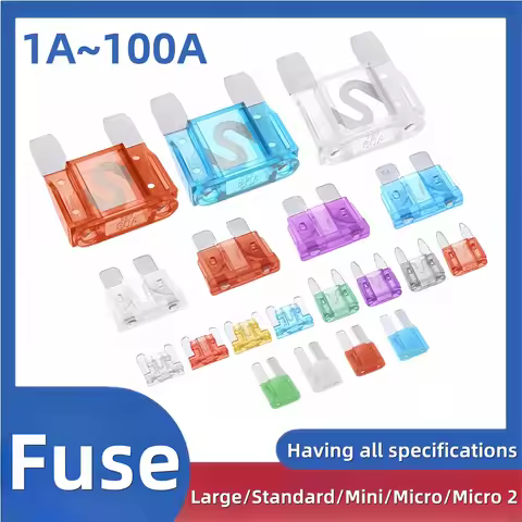10pcs 32V Mini Micro Medium Large Fuse Safety 1A 2A 3A 4A 5A 7.5A 10A 15A 20A 25A 30A 35A 40A 50A 60