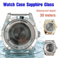 39mm Waterproof Case Sapphire Glass Silver Watch Case Fit 2813 3804 Japanese 2813 Movement Watch Acc
