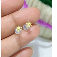 Stud earring snowflakes design 18k gold