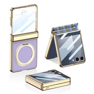 For Samsung Galaxy Flip 7 phone case Flip 7 shell film integrated leather casing rotating bracket Fl