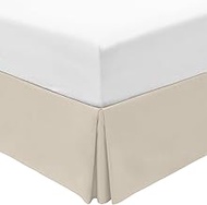 Mellanni Bed Skirt King Size - Bed Frame and Box Spring Cover - 15-Inch Tailored Drop Pleated Dust Ruffle - Hotel Luxury Bedding - Easy Fit, Wrinkle, Fade, Stain Resistant - 1 Bedskirt (King, Beige)