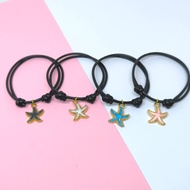 Bestie Couple Best Friend Bracelet Can Be Coupled 4 People Black Korean Rope Starfish Cheap