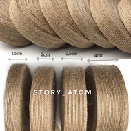 25 YARD - BROWN - WHITE JUTE RIBBON YUTE BURLAP/ HESSIAN/ DECORATION MATERIAL/