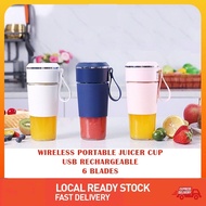 Portable Juicer 6 Blade Blender With Glass Cup Can Crash Ice Electric Puree Mixer Mini Fruit Juice USB ice Blender