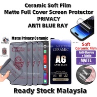 SAMSUNG A12 A13 A23 A32 5G A42 5G Soft Ceramic Full Glass Privacy / Anti Blue Ray Matte Screen Prote