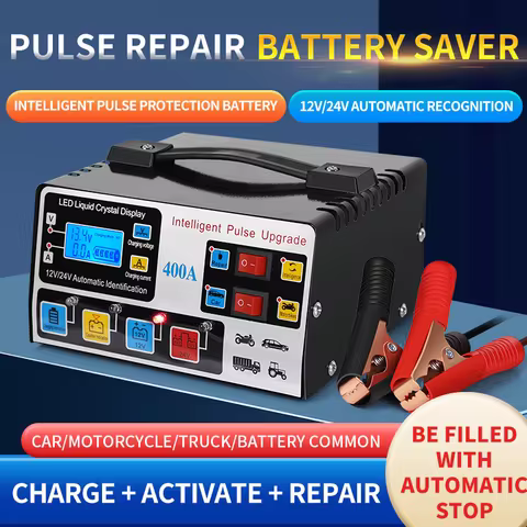 Metal Car Battery Charger 12V24V 220W Full Automatic Car Battery Charger Repair Battery Charger High