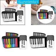 [Sunnimix1] Roll up Keyboard Piano 49 Key Gift Foldable Recharging Educational Music Electronic Keyboard for Travel Home,Children Adults