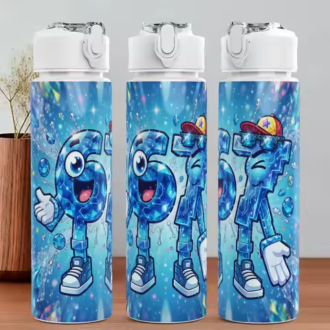 750ml 6/7 Anime Water Cup Canteen Lightweight Easy-Carry Dishwasher-Safe Bottle Gift for Memorial-Da