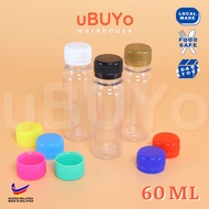 60ML EMPTY PET ROUND BOTTLE BOTOL KOSONG BOTOL DOORGIFT