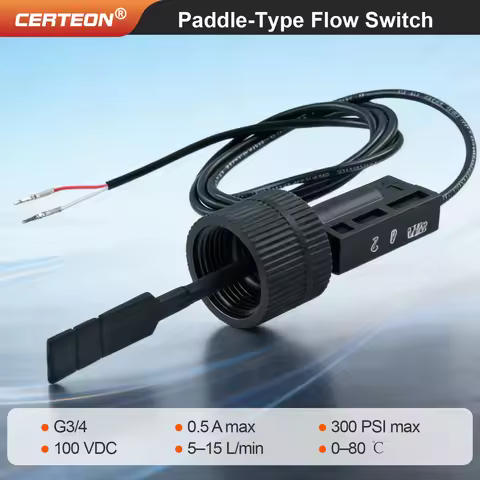 Rotary Paddle Flow Switch Inline Water Flow Sensor 3‑30 L/min Threaded Flow Switch for Hot Water Hea