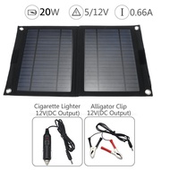 Foldable Solar Panel Polycrystalline20W Solar Panel Outdoor Portable Solar Folding Bag Mobile Phone 