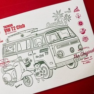 VW T2 CLUB 露營系明信片
