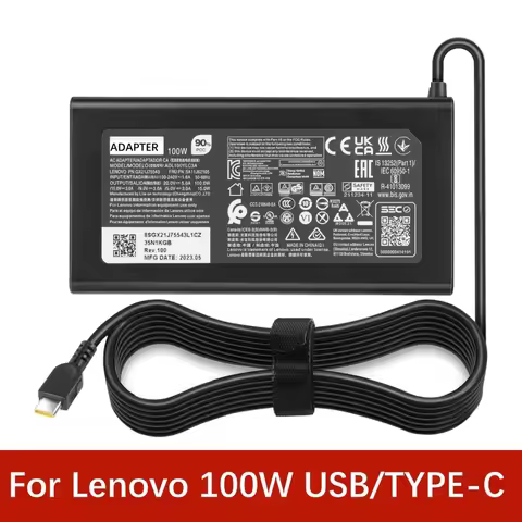 100W USB/TYPE-C Laptop Power Adapter Charger For Lenovo ThinkBook Plus G3 13x 16P 14G5 14P/S ThinkPa