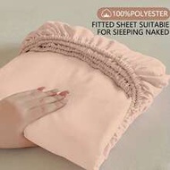 1pc Soft & Comfortable Solid Color Fitted Sheet, Lightweight & Soft, 9.84 Inch/25cm Deep Pocket - Lo