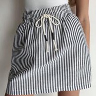 Women Casual Striped Pocket A-Line Mini Skirt Concert Outfits For Women European Summer Summer Outfi