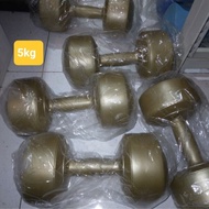 Barbell Dumble Gold 5 kg premium cement Dumble eliet very neat and good material