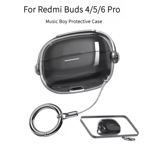 For Compatible With Redmi Buds4 / 5 / 6 Pro Transparent Lock Buckle Protective CaseMusic Boy Protect