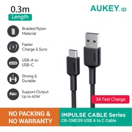 Kabel Charger Aukey CB-CMD39 USB A to C 30 CM NO PACKING &amp; NO WARRANTY