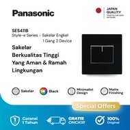 Panasonic Single/ Switch - 1 Gang 2 Devices - Style-E/Stylee - Black - SES411B