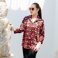 MIKIKO Shirt MI-H2676 โคโม่ ปริ้นท์ แขนยาว IGPU25-3