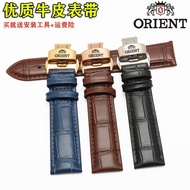 ORIENT Watch strap genuine leather watch strap Japan Oriental double Lion automatic mechanical skin watch chain waterproof leisure watch strap