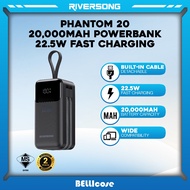 Riversong Phantom 20 Powerbank (20000mAh Battery Capacity) 22.5W Fast Charging - 2 year Warranty