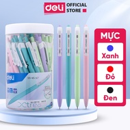 [Xtream Super Smooth] Box of 50 Deli Ballpoint Pens with Blue, Black, Red Ink, 0.7mm Nib, Writes Eve