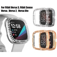 Fitbit Versa 3 Case Fitbit Sense / Fitbit Versa 2 / Fitbit Versa Cover Diamonds Bling PC Hard Plated