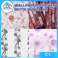 3d wall paper with elegant motif, bedroom wall paper, floral motif wall sticker, 45cm wide x 8m long