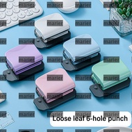 MARIER Round Hole Puncher, Notebook Scrapbooking Binding Labor-saving 6-Hole Paper Punch, Creative M