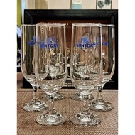 SUNTORY Made in Japan Beer Glass Set 6-Piece | Elegant Pilsner Drinking Glass Barware Collection