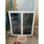 White glass ribbon shoe rack t.90cm (4 servings 5 compartments)