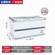 X❀YChest Freezer Horizontal Freezer Commercial Display Cabinet Supermarket Ice Cream Deep Body Chest Freezer Large Capac