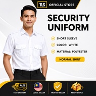 TLS SECURITY UNIFORM WHITE NORMAL SHIRT SHORT SLEEVE SECURITY GUARD UNIFORM BAJU BIASA SECURITY