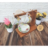 Wooden Cup Rack Wooden Cup Rack/ Aesthetic Cup Rack/