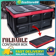 30L/56L Foldable Storage Box Trolley Box Collapsible Bin Container Box Stackable Kotak Simpan Simpan