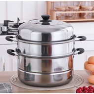 ❐►☫HEKKAW Steamer 3 Layer Siomai Steamer Stainless Steel Cooking Pot Kitchenware