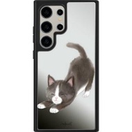 (多種型號可選)(含兼容磁吸無線充電選項)Ariel Watercolor - 黑貓 Samsung Galaxy S24Ultra/S24+/S24 S23 鏡面保護殼 升級版 - 5650